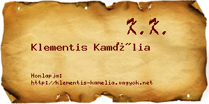 Klementis Kamélia névjegykártya